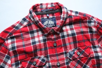 SUPERDRY__FLANELOWA KOSZULA W KRATKĘ SLIM FIT__XL