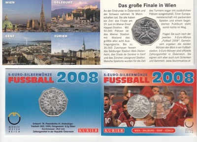 Austria 2008- 5 euro - Pilka nozna -Final w Wiedniu