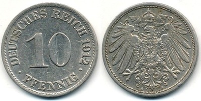 Niemcy 10 Pfennig - 1912r A ... Monety