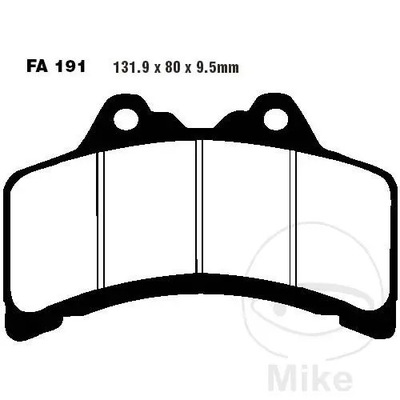 КОЛОДКИ ТОРМОЗНЫЕ ПЕРЕДНЯЯ EBC FA191