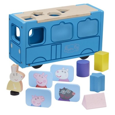 TM Toys Świnka Peppa Drewniany Autobus Sorter