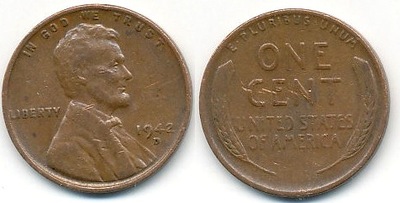 USA 1 Cent - 1942r D ... Monety