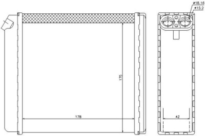 Nissens отопитель 178x175x42 opel calibra a ve фото №1