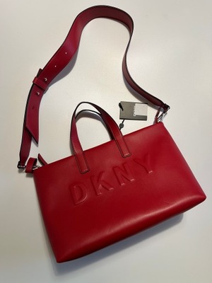 DKNY TORBA czerwona torebka DONNA KARAN NEW YORK