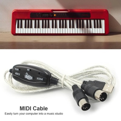 USB IN-OUT MIDI kabel Adapter zestaw klawiatura przewód konwertera PC do mu