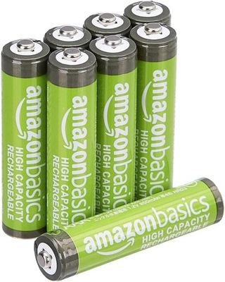 Akumulatorki AAA o dużej pojemności 850 mAh Amazon Basics 8szt