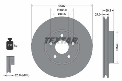 2X DISKU STABDŽIŲ FORD PRIEK. FOCUS 1,0-2,0 18- 92303405 