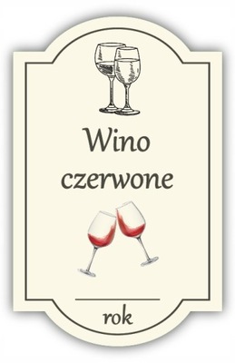 Wino CZERWONE - etykieta na butelkę 1 szt.