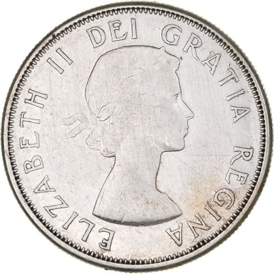 Moneta, Canada, Elizabeth II, 50 Cents, 1964, Roya