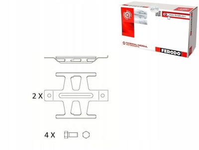 КОЛОДКИ ТОРМОЗНЫЕ FERODO FAC174 КОМПЛЕКТ АКСЕСУАРОВ,