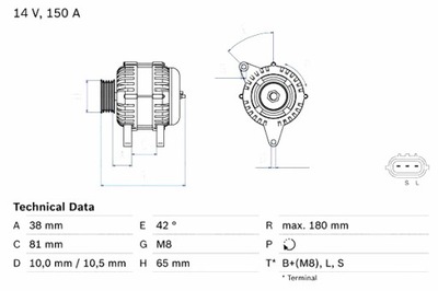 BOSCH GENERATORIUS 12V 