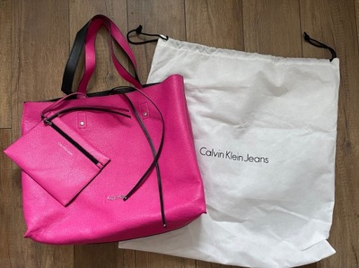Calvin Klein torebka skórzana z portfelem ideał