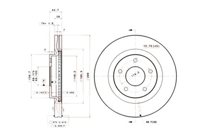 BREMBO DISKĄ STABDŽIŲ 2SZT. PRIEK. NISSAN JUKE PULSAR 1.6 06.10- 