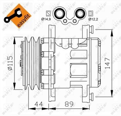 COMPRESOR DE ACONDICIONADOR FIAT CINQUECENTO- SEICENTA 1994- 1998  