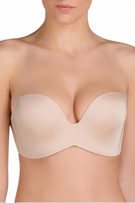BIUSTONOSZ WONDERBRA STRAPLESS NUDE BEŻ 90C 40C