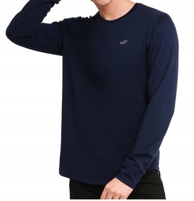 HOLLISTER Granatowy Longsleeve Długi Rękaw XL