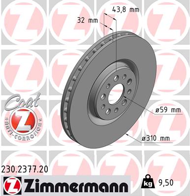 ZIMMERMANN 230.2377.20 ДИСК ТОРМОЗНОЙ