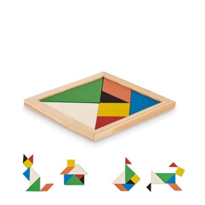 Tangram drewniana gra logiczna klocki UKŁADANKA 7e