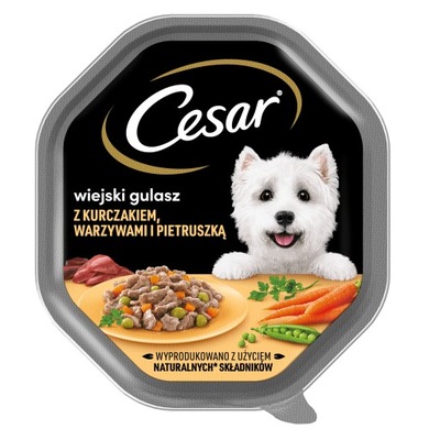 CESAR mokra karma dla psa kurczak z warzywami w sosie tacka 150 g
