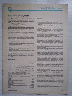 Schemat ideowy Tuner stereofoniczny T8010