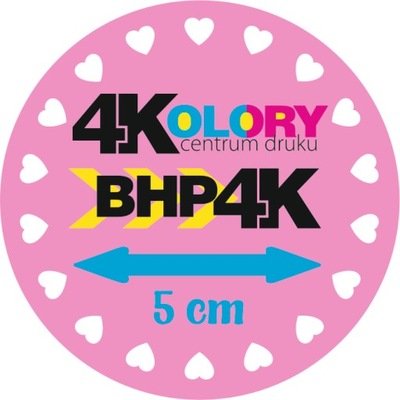 Naklejki Firmowe Reklamowe Logo Grafika 5cm ARKUSZ 500szt
