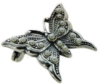 Broszka motylek motyl perły perełki srebro