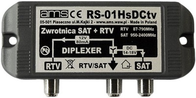 Zwrotnica RTV AMS RS-01HsDCtv sumator DVB-T i SAT