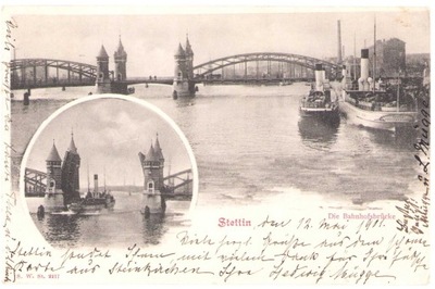 SZCZECIN- Stettin. Die Bahnhofsbrücke 1901 stan bdb