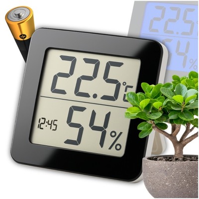 TERMOMETR I HIGROMETR POKOJOWY LED ELEKTRONICZNY WEWNĘTRZNY CYFROWY BATERIA