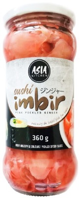 Imbir marynowany do sushi, różowy 360g