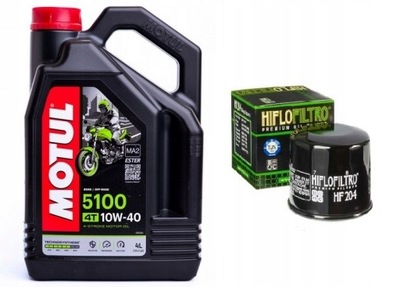 ACEITE MOTUL 10W40 4T 5100 4L + HF 204  