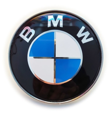 BMW EMBLEMA INSIGNIA LOGOTIPO CROMO NEGRO NIEB 72MM 2 CABLES  