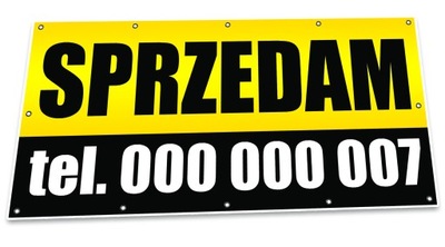 Baner SPRZEDAM 200x100 cm POWLEKANY reklamowy