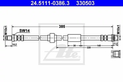 CABLE DE FRENADO FLEXIBLES OPEL VIVARO 01 ATE  