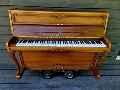 Pianino SAUTER 109cm RENNER 1975r JASNY DĄB mat RZEŹBIENIA