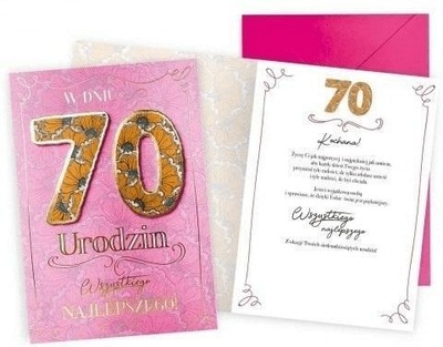 Karnet Urodziny 70