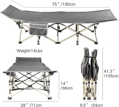 Składane łóżko kempingowe turystyczne
