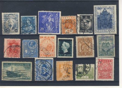 Świat--zestaw starych znaczków
