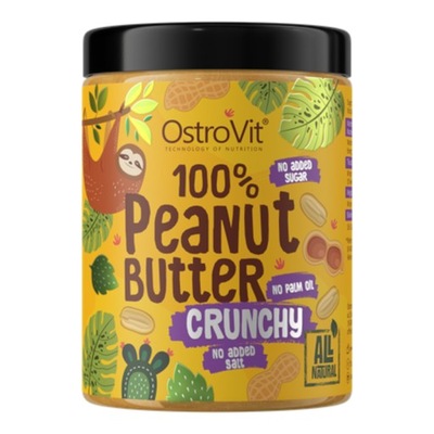 OstroVit, Masło orzechowe 100% Peanut Butter Crunchy, 1000 g