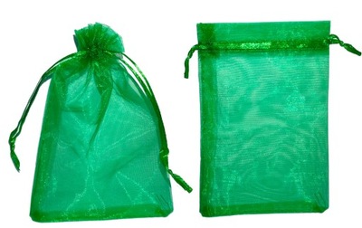 Woreczki organzowe zielone 10x15cm 10szt