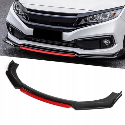 BRIDA PARTE DELANTERA DE PARAGOLPES SPLITTER SPOILER PARA AUTO ROJO PARTE DELANTERA NOSEK  