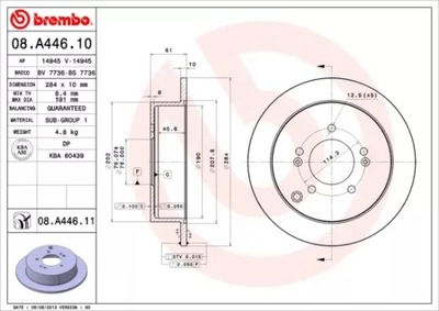 DISCO DE FRENADO PARTE TRASERA 284MM  