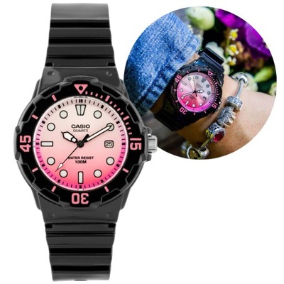 Markowy Zegarek dla dziewczynki CASIO Czarno-Różow