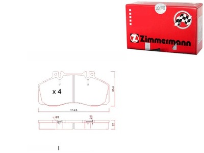 ZIMMERMANN КОЛОДКИ ТОРМОЗНЫЕ MERCEDES 609D-814D 86-