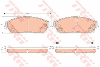 PADS BRAKE FRONT TRW GDB3614  