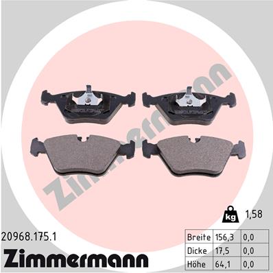 ZIMMERMANN 20968.175.1 KOMPLEKTAS TRINKELIŲ HAMULCOWYCH, 