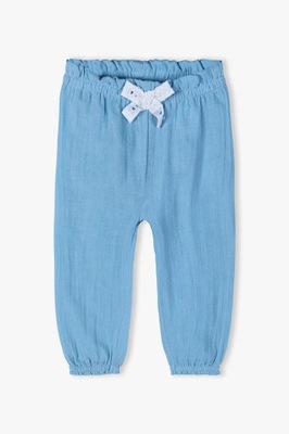 Bawełniane spodnie dla niemowlaka - niebieskie