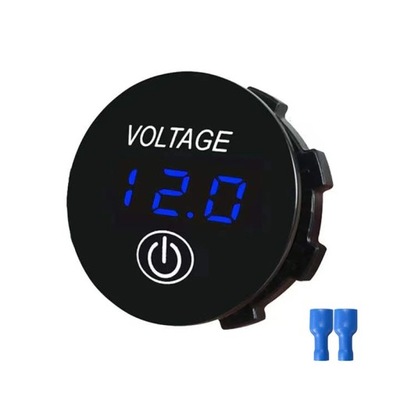 12V/24V LED VOLTAGE METER DIGITAL Z OKRAGLYM PANELEM WATERPROOF WSKAZN~26752  