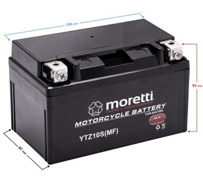 BATERÍA 12V 8,6AH MTZ10S GEL MORETTI  