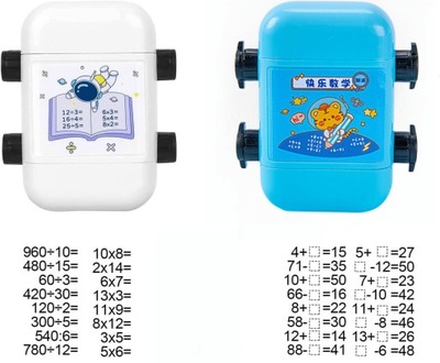 2×DRUKARKA MATEMATYCZNA PIECZĄTKA NAUKA LICZENIA +/- ,mnożenie i dzielenie